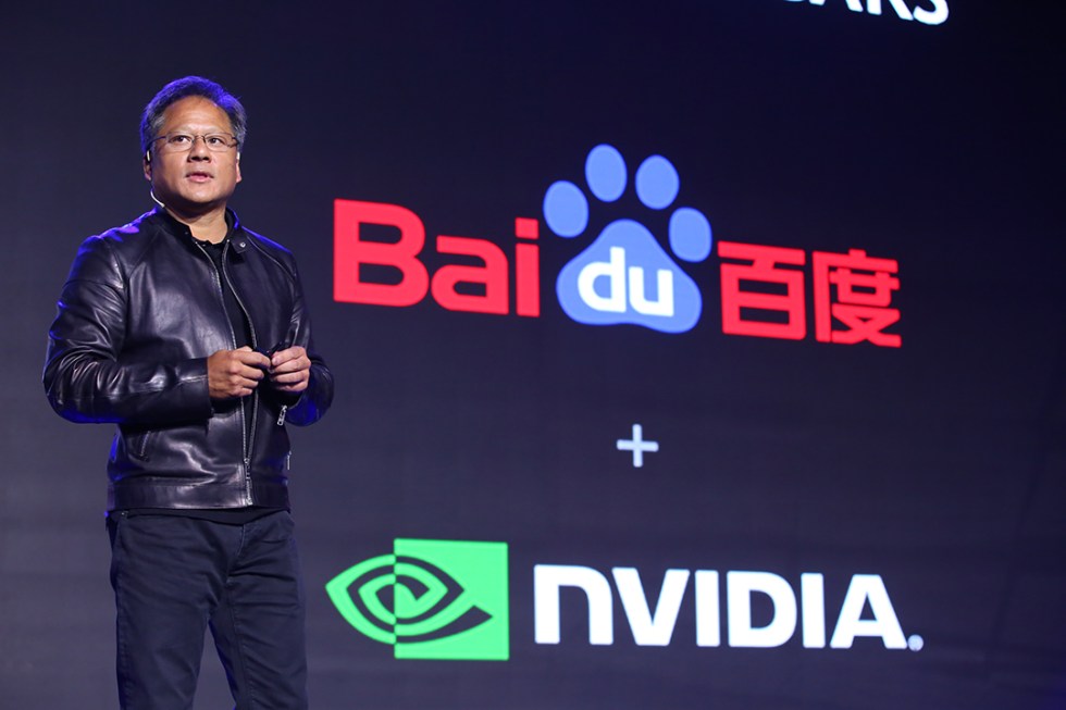 NVIDIA CEO Jen-Hsun Huang makes the announcement at Baidu World Conference in Beijing.