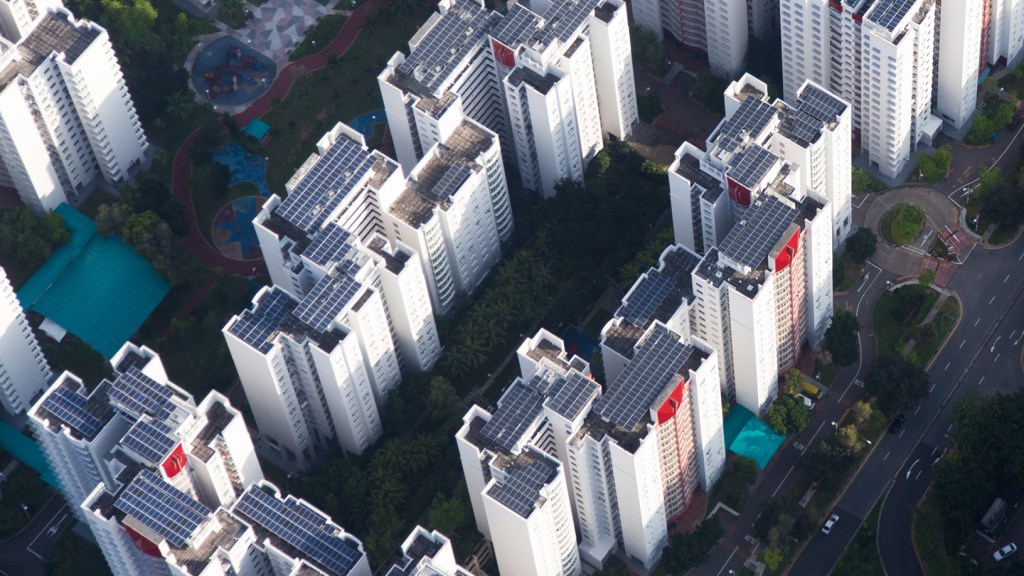 Apple is powered by 32 megawatts of solar panels on more than 800 rooftops in Singapore.