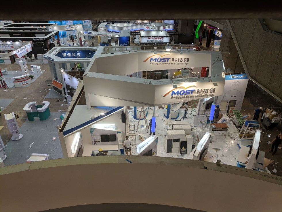 The MOST booth getting ready for Computex tomorrow.